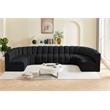 Bowery Hill Contemporary Soft Black Velvet Modular Sectional