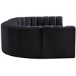 Bowery Hill Contemporary Soft Black Velvet Modular Sectional