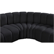 Bowery Hill Contemporary Soft Black Velvet Modular Sectional