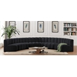 Bowery Hill Contemporary Soft Black Velvet Modular Sectional