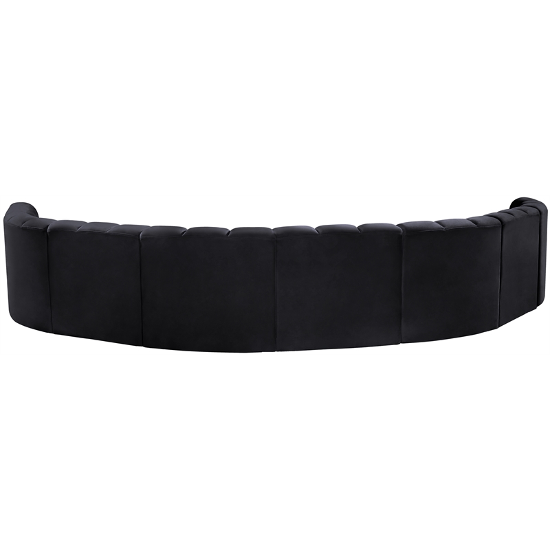 Bowery Hill Contemporary Soft Black Velvet Modular Sectional