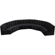 Bowery Hill Contemporary Soft Black Velvet Modular Sectional