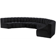 Bowery Hill Contemporary Soft Black Velvet Modular Sectional