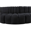 Bowery Hill Contemporary Soft Black Velvet Modular Sectional