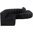 Bowery Hill Contemporary Soft Black Velvet Modular Sectional