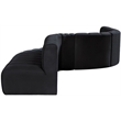 Bowery Hill Contemporary Soft Black Velvet Modular Sectional