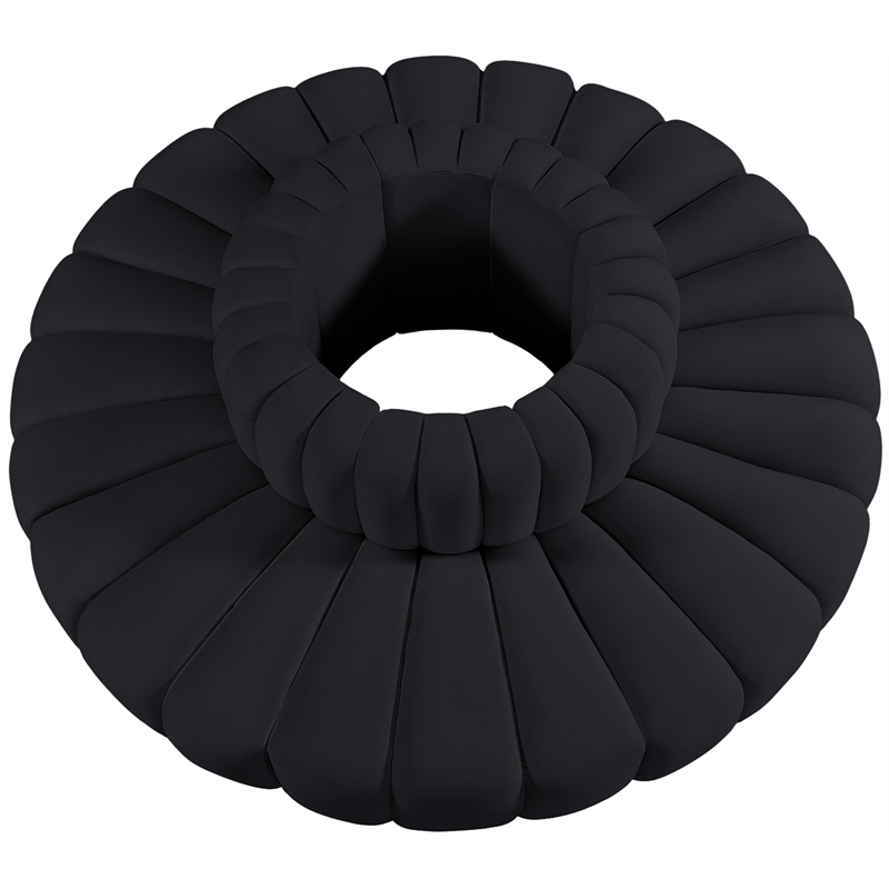 Bowery Hill Contemporary Soft Black Velvet Modular Sectional
