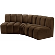 Bowery Hill Contemporary Soft Brown Velvet Modular Sectional