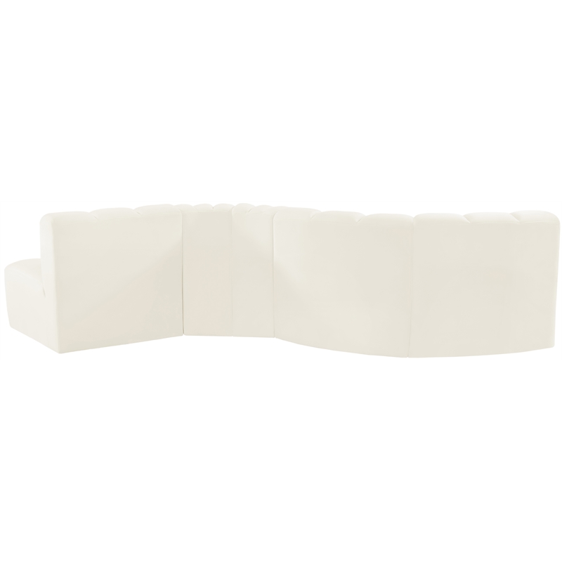 Bowery Hill Contemporary Soft Cream Velvet Modular Sectional