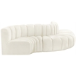 Bowery Hill Contemporary Soft Cream Velvet Modular Sectional