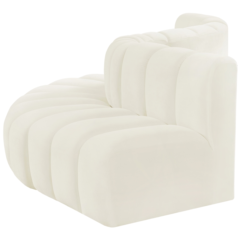 Bowery Hill Contemporary Soft Cream Velvet Modular Sectional