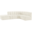 Bowery Hill Contemporary Soft Cream Velvet Modular Sectional