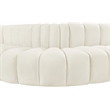 Bowery Hill Contemporary Soft Cream Velvet Modular Sectional