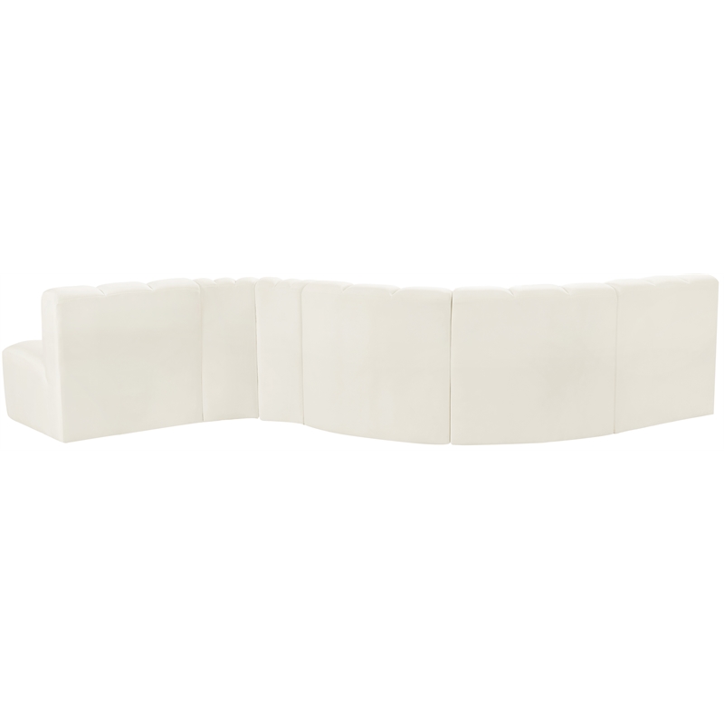 Bowery Hill Contemporary Soft Cream Velvet Modular Sectional