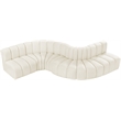 Bowery Hill Contemporary Soft Cream Velvet Modular Sectional