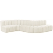 Bowery Hill Contemporary Soft Cream Velvet Modular Sectional