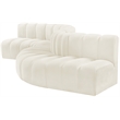 Bowery Hill Contemporary Soft Cream Velvet Modular Sectional