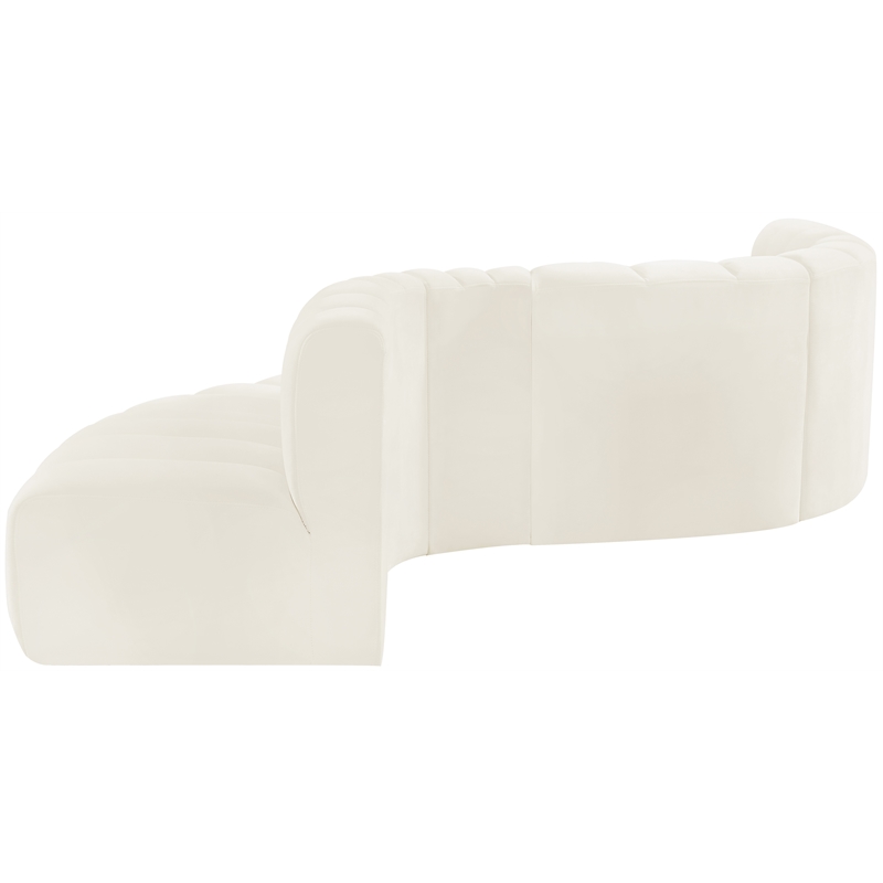Bowery Hill Contemporary Soft Cream Velvet Modular Sectional