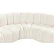 Bowery Hill Contemporary Soft Cream Velvet Modular Sectional