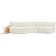 Bowery Hill Contemporary Soft Cream Velvet Modular Sectional