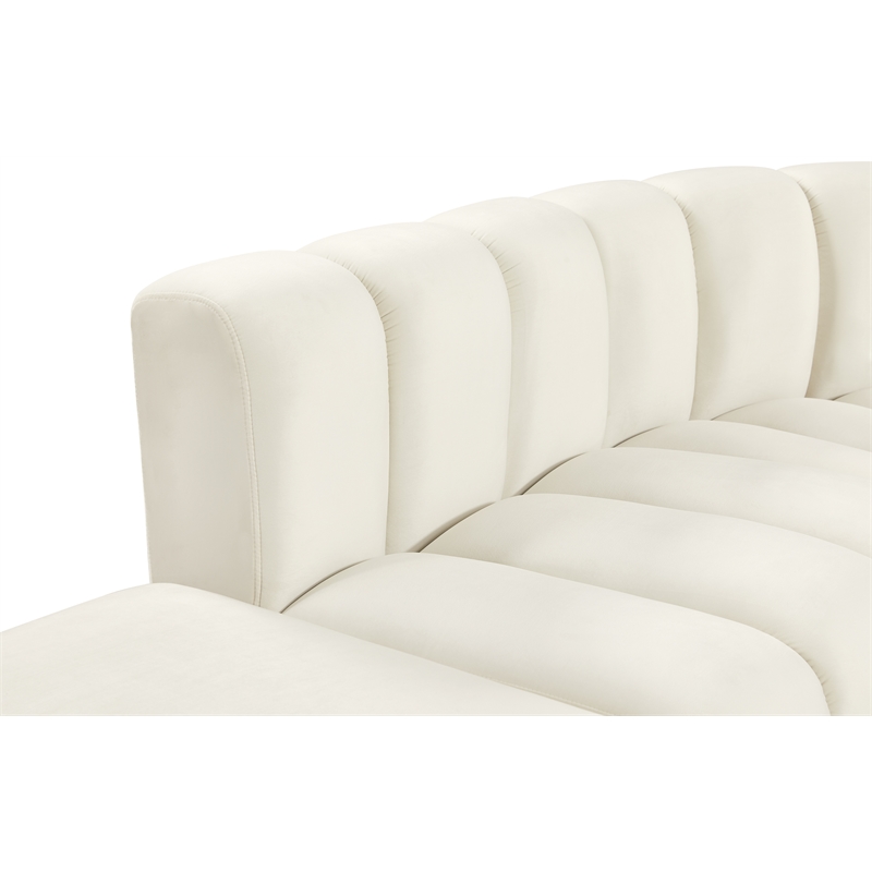 Bowery Hill Contemporary Soft Cream Velvet Modular Sectional