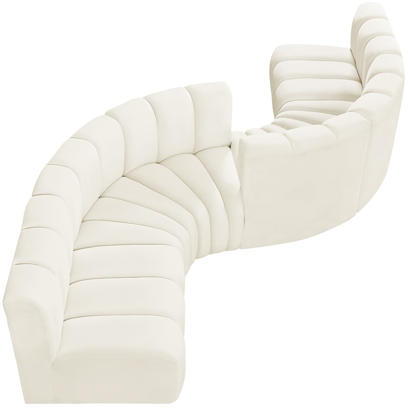Bowery Hill Contemporary Soft Cream Velvet Modular Sectional