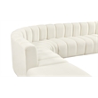 Bowery Hill Contemporary Soft Cream Velvet Modular Sectional