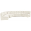 Bowery Hill Contemporary Soft Cream Velvet Modular Sectional