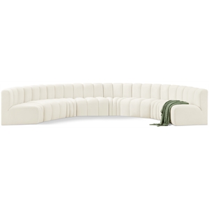Bowery Hill Contemporary Soft Cream Velvet Modular Sectional