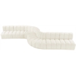 Bowery Hill Contemporary Soft Cream Velvet Modular Sectional