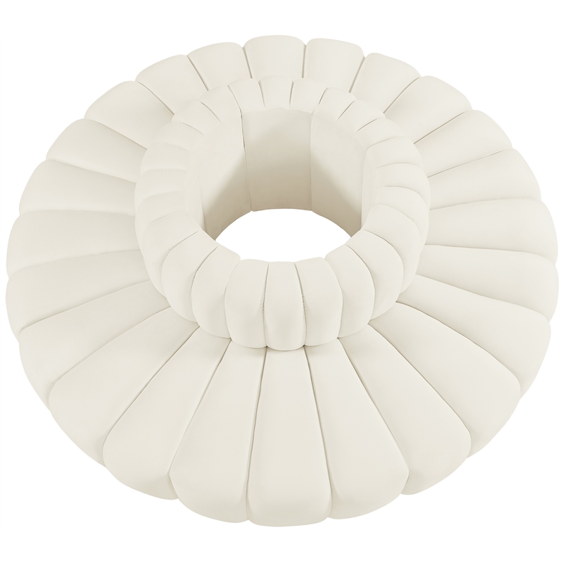 Bowery Hill Contemporary Soft Cream Velvet Modular Sectional