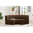 Bowery Hill Contemporary Soft Brown Velvet Modular Sectional