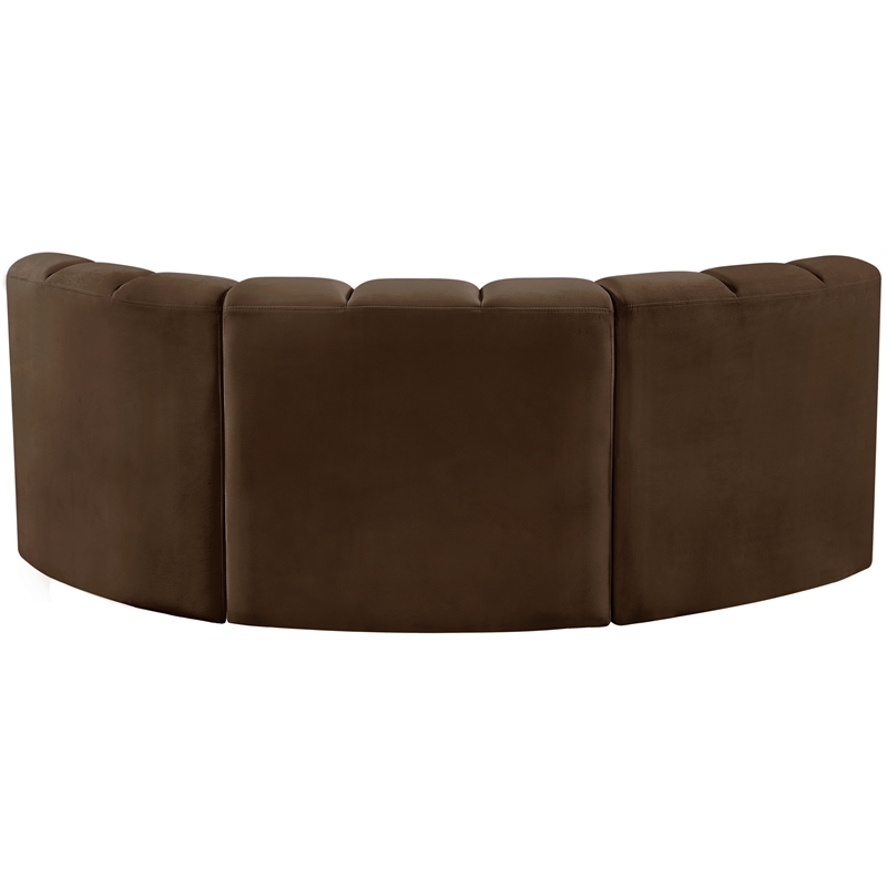 Bowery Hill Contemporary Soft Brown Velvet Modular Sectional