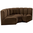 Bowery Hill Contemporary Soft Brown Velvet Modular Sectional