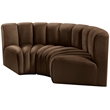 Bowery Hill Contemporary Soft Brown Velvet Modular Sectional