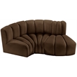 Bowery Hill Contemporary Soft Brown Velvet Modular Sectional