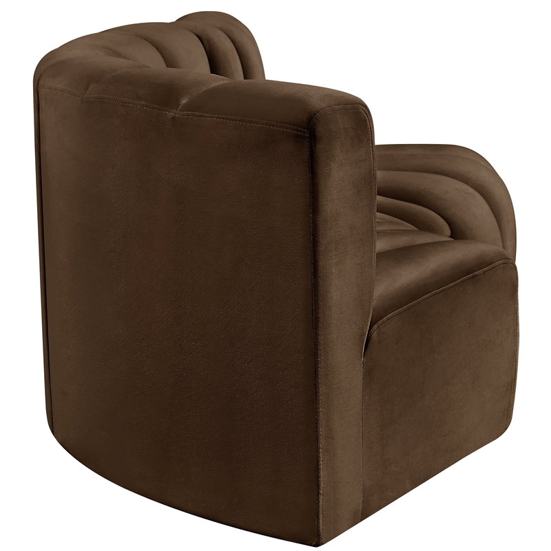 Bowery Hill Contemporary Soft Brown Velvet Modular Sectional