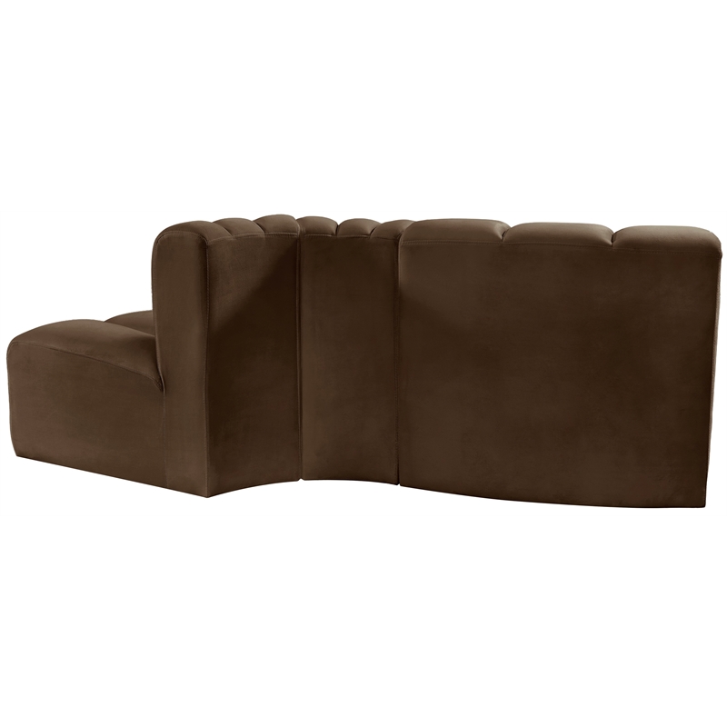 Bowery Hill Contemporary Soft Brown Velvet Modular Sectional