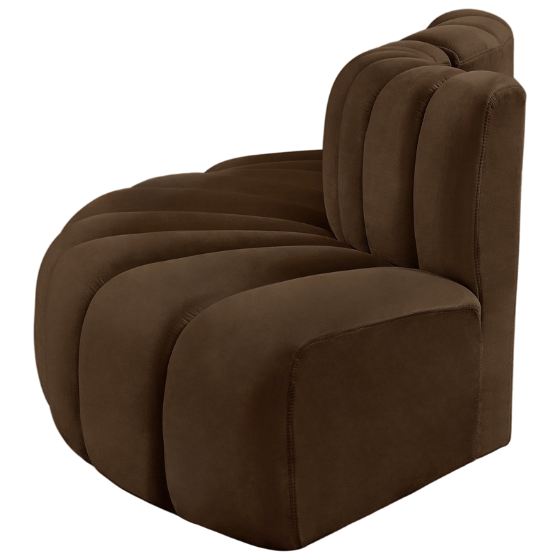 Bowery Hill Contemporary Soft Brown Velvet Modular Sectional
