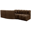 Bowery Hill Contemporary Soft Brown Velvet Modular Sectional