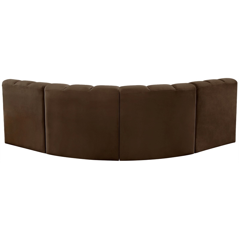 Bowery Hill Contemporary Soft Brown Velvet Modular Sectional