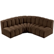 Bowery Hill Contemporary Soft Brown Velvet Modular Sectional