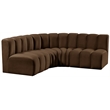 Bowery Hill Contemporary Soft Brown Velvet Modular Sectional
