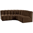Bowery Hill Contemporary Soft Brown Velvet Modular Sectional