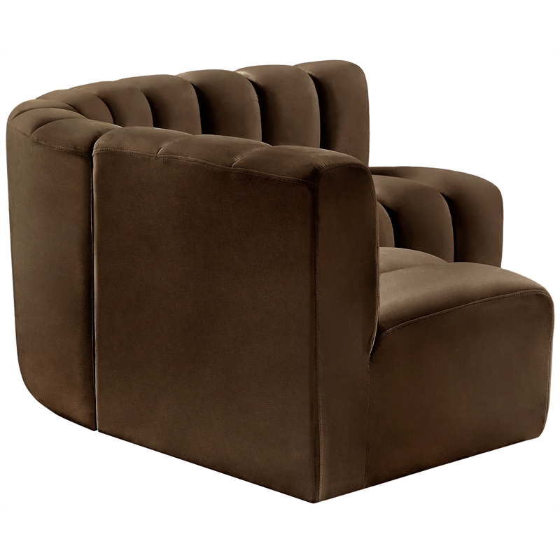 Bowery Hill Contemporary Soft Brown Velvet Modular Sectional