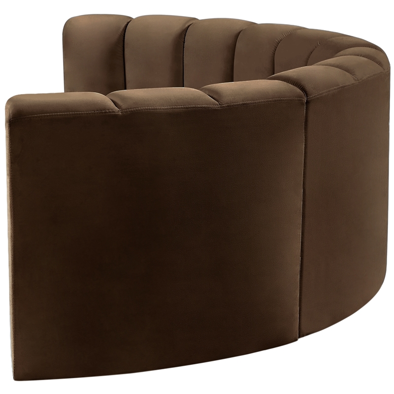 Bowery Hill Contemporary Soft Brown Velvet Modular Sectional