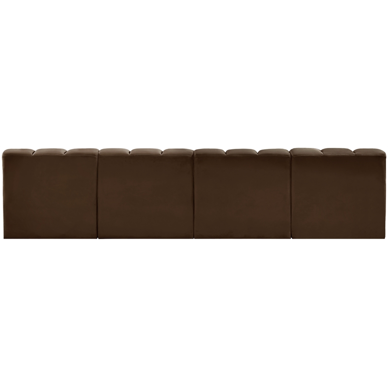 Bowery Hill Contemporary Soft Brown Velvet Modular Sectional