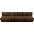 Bowery Hill Contemporary Soft Brown Velvet Modular Sectional
