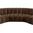 Bowery Hill Contemporary Soft Brown Velvet Modular Sectional
