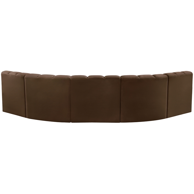 Bowery Hill Contemporary Soft Brown Velvet Modular Sectional